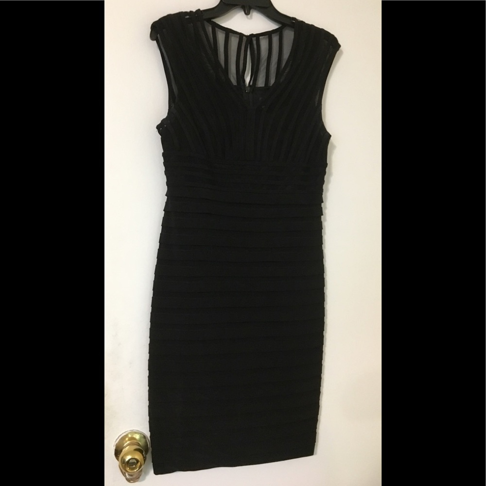 SOLD Adrianna Papell Black BodyCon Dress 10P Sexy - Picture 1 of 4